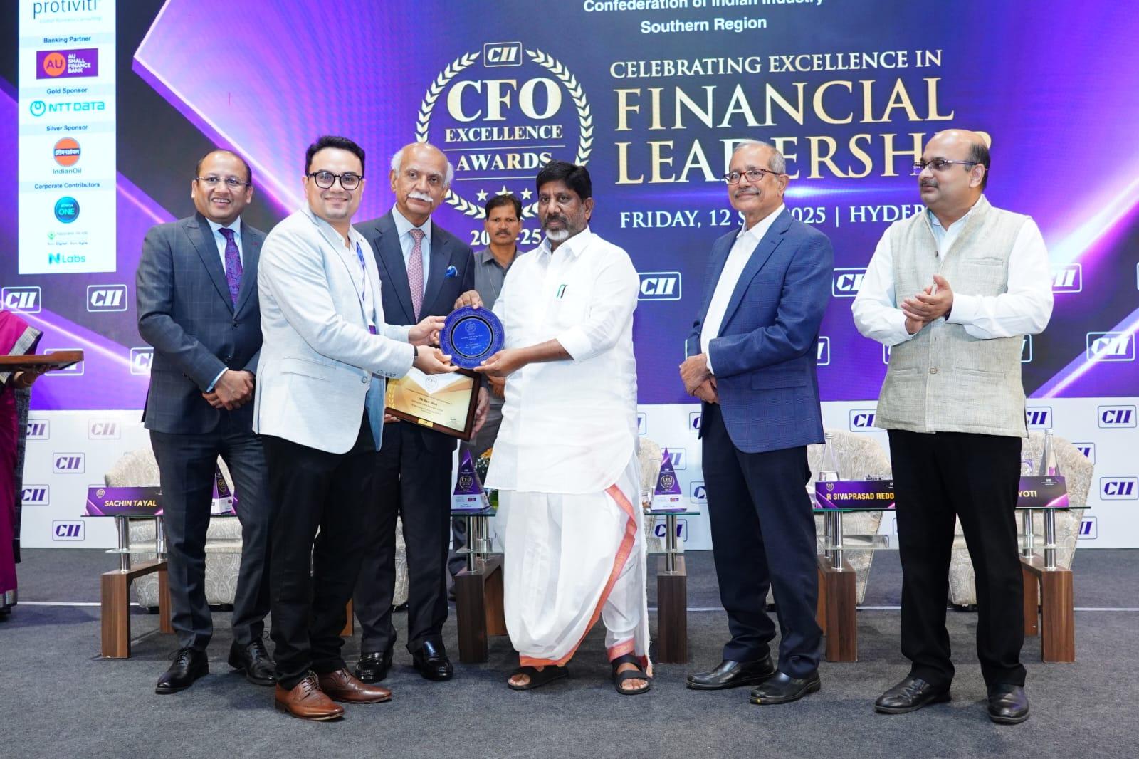 Award Item We are proud that our CFO, Mr. Jigar Shah, received dual honours at the CII CFO Excellence Awards 2025